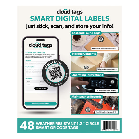 Cloud Tags - Smart Digital Labels (48 Pack)
